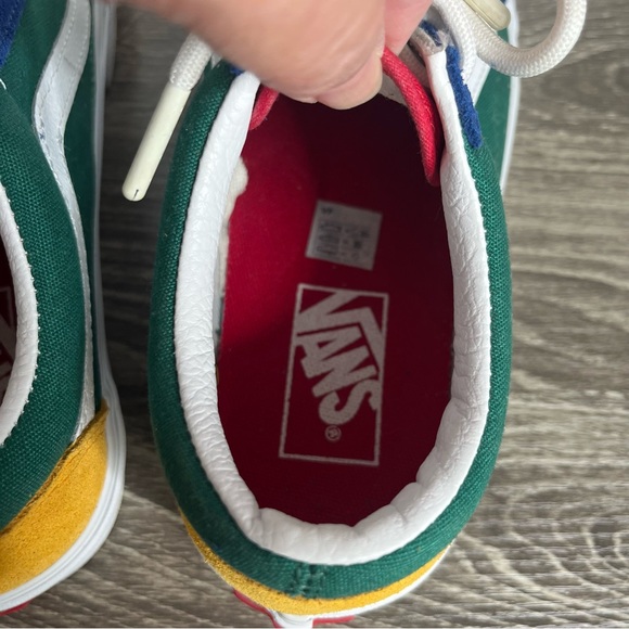 Vans Old Skool Unisex Color Block Blue Green Yellow Red Men 6.5 Woman 8 Shoes - Picture 8 of 11